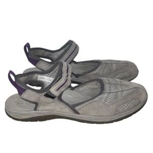 Merrell Siren Wrap Q2 Athletic Sandals Shoes Grey Purple Walking Womens Size 8